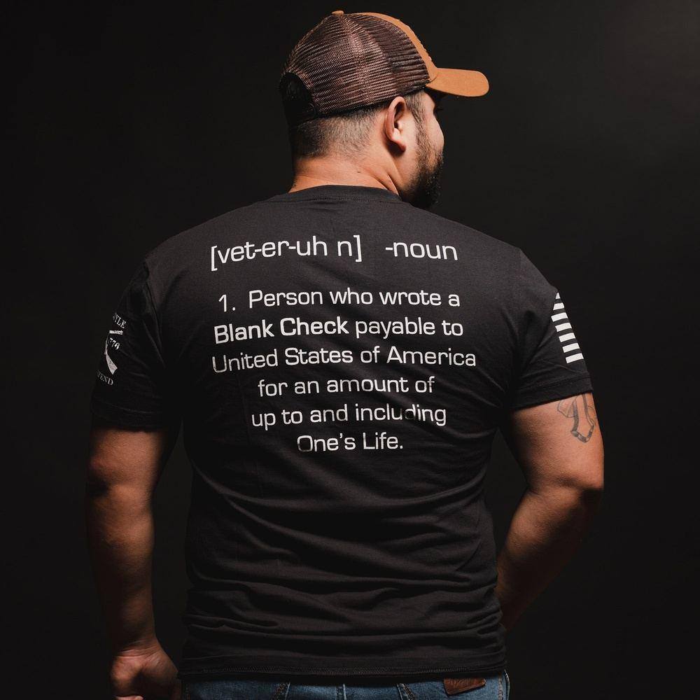 Blank Check Veteran T-Shirt - Black - Image 9