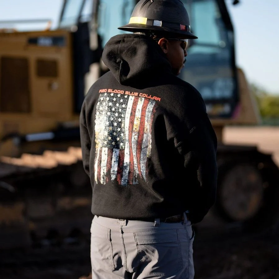 Red Blood Blue Collar® Hoodie - Black - Image 5