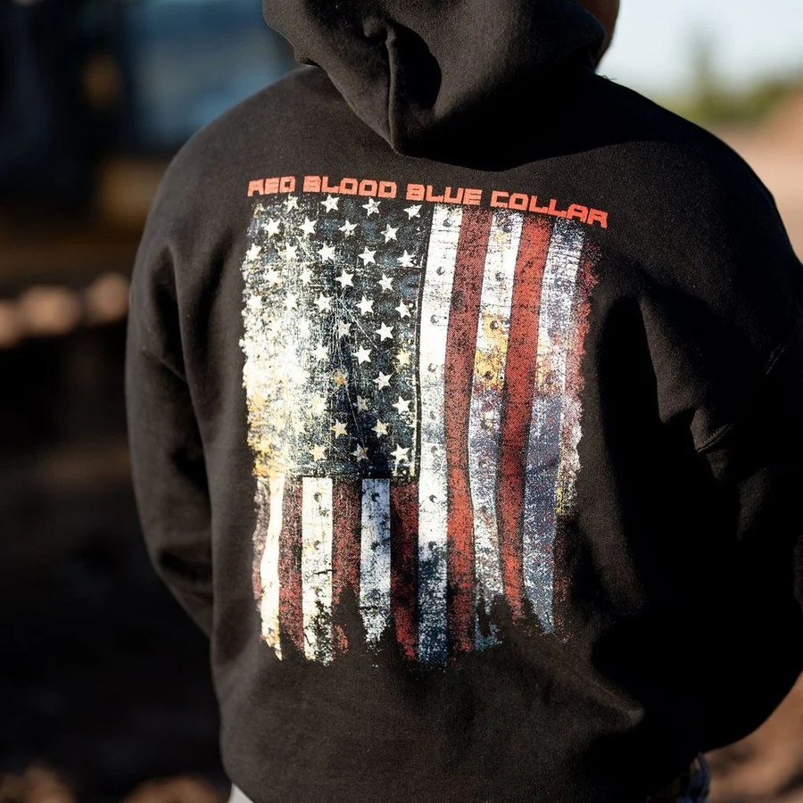 Red Blood Blue Collar® Hoodie - Black - Image 6